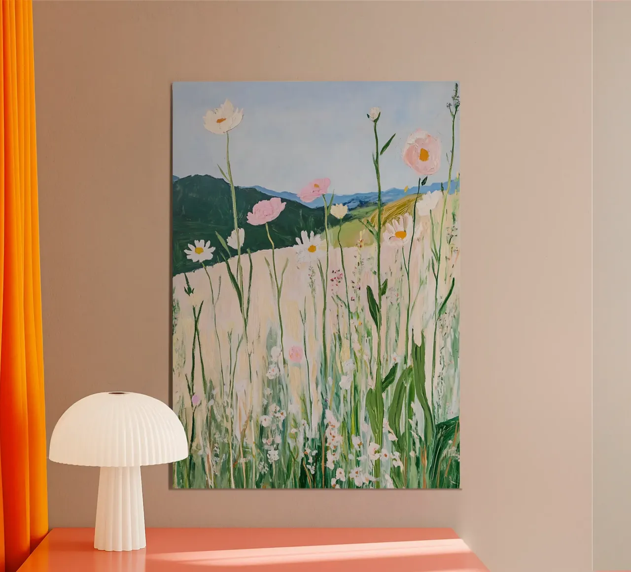 Stampa di fiori selvatici, arte della natura, paesaggio poster con telaio in legno da Little Lila