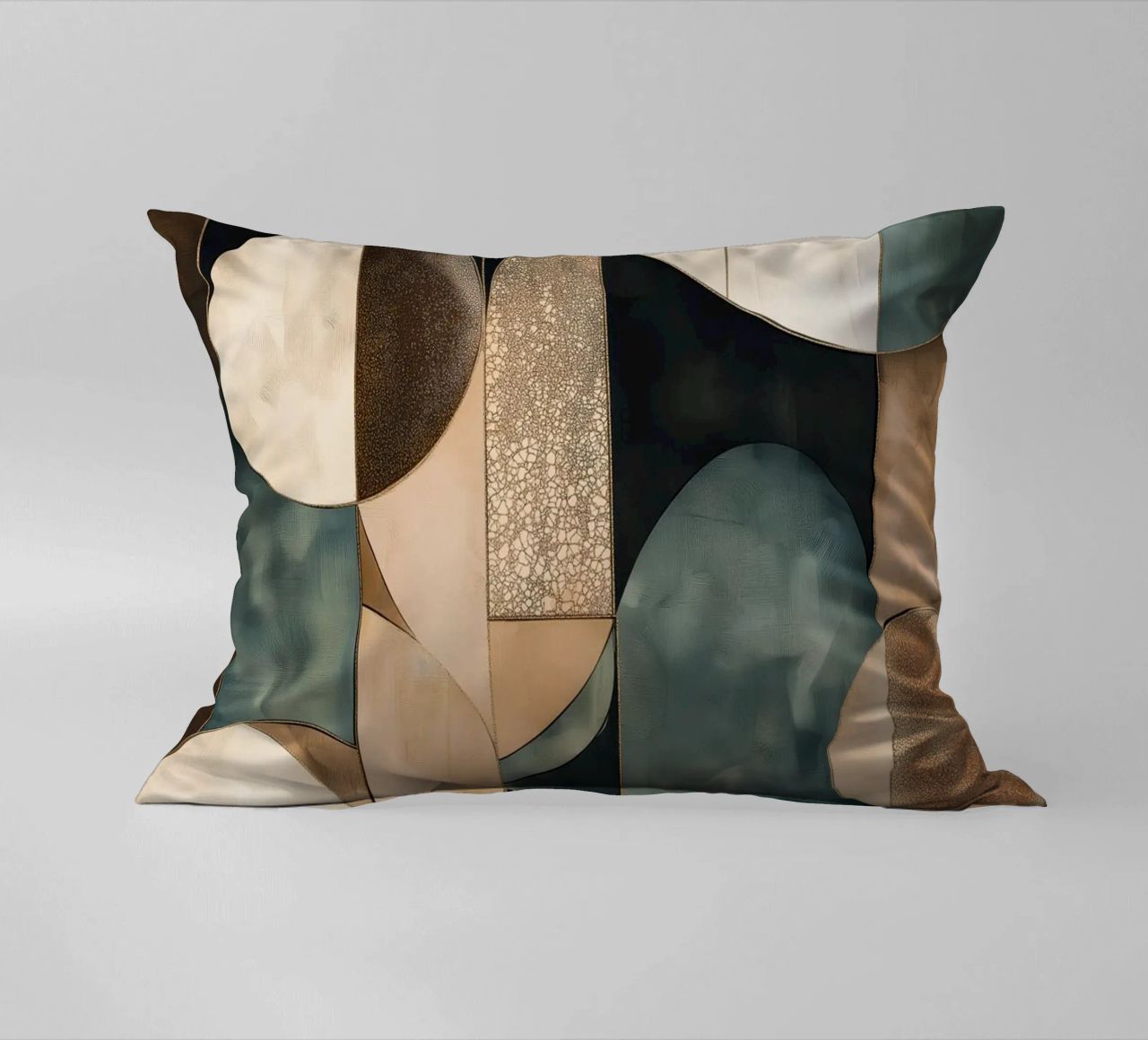 Abstract shapes in dark colours decorative cushion by Imagine