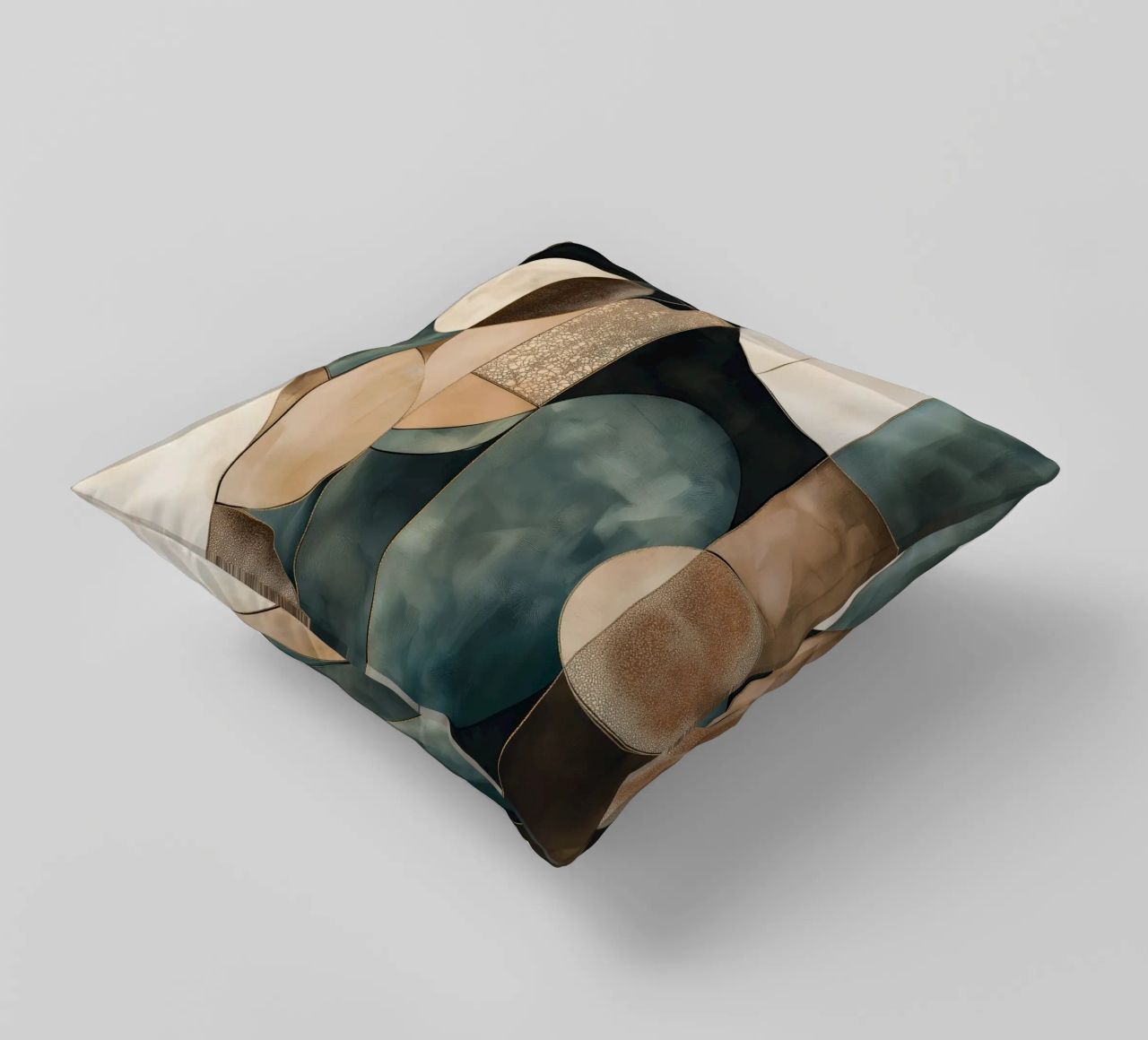 Abstract shapes in dark colours decorative cushion by Imagine