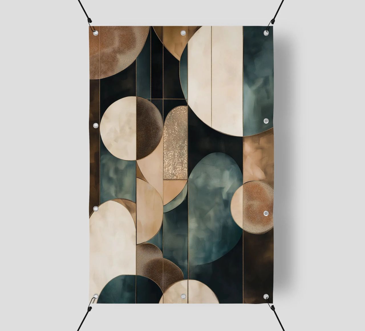 Forme astratte in colori scuri telo in pvc da Imagine