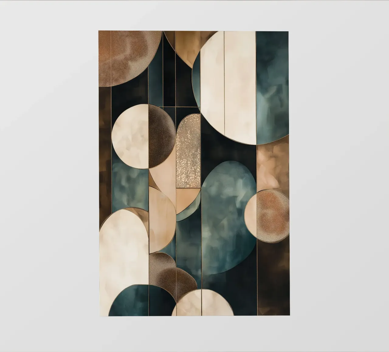Abstracte vormen in donkere kleuren pvc-zeil van Imagine