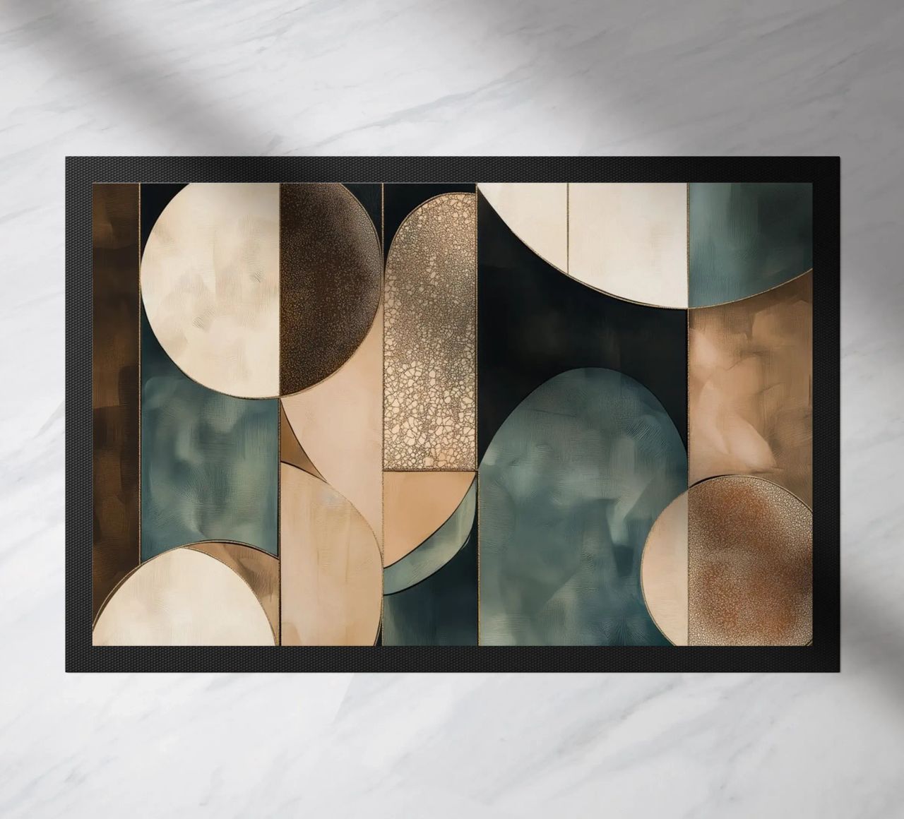 Abstract shapes in dark colours doormat by Imagine