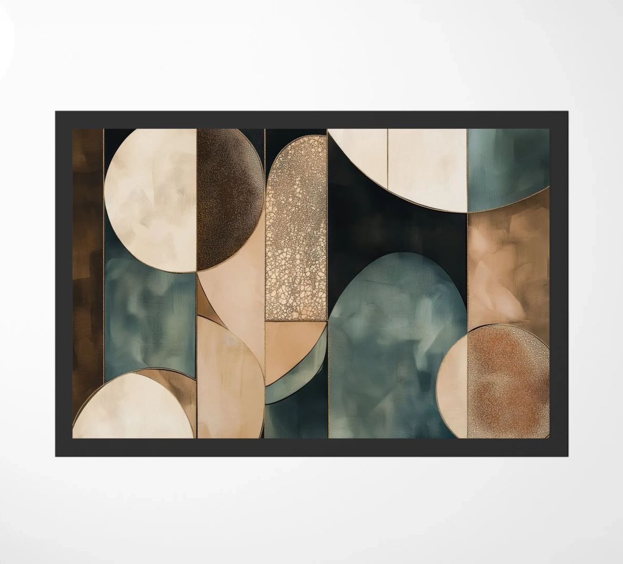 Abstract shapes in dark colours doormat by Imagine