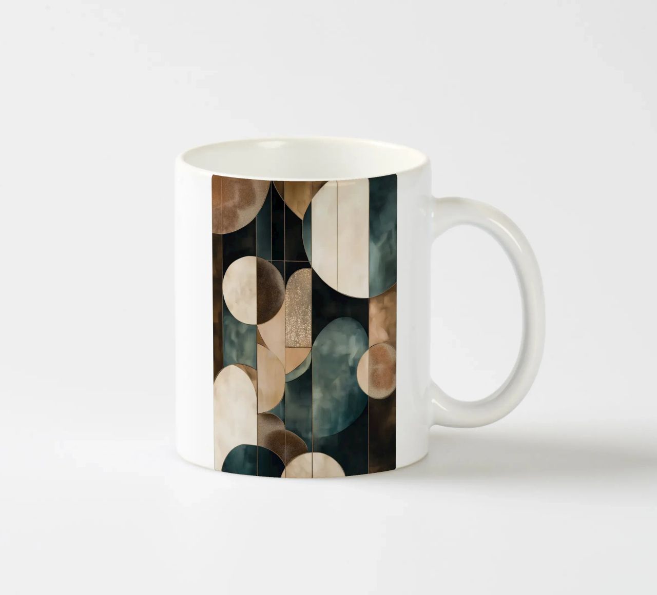 Abstract shapes in dark colours ceramic mug by Imagine
