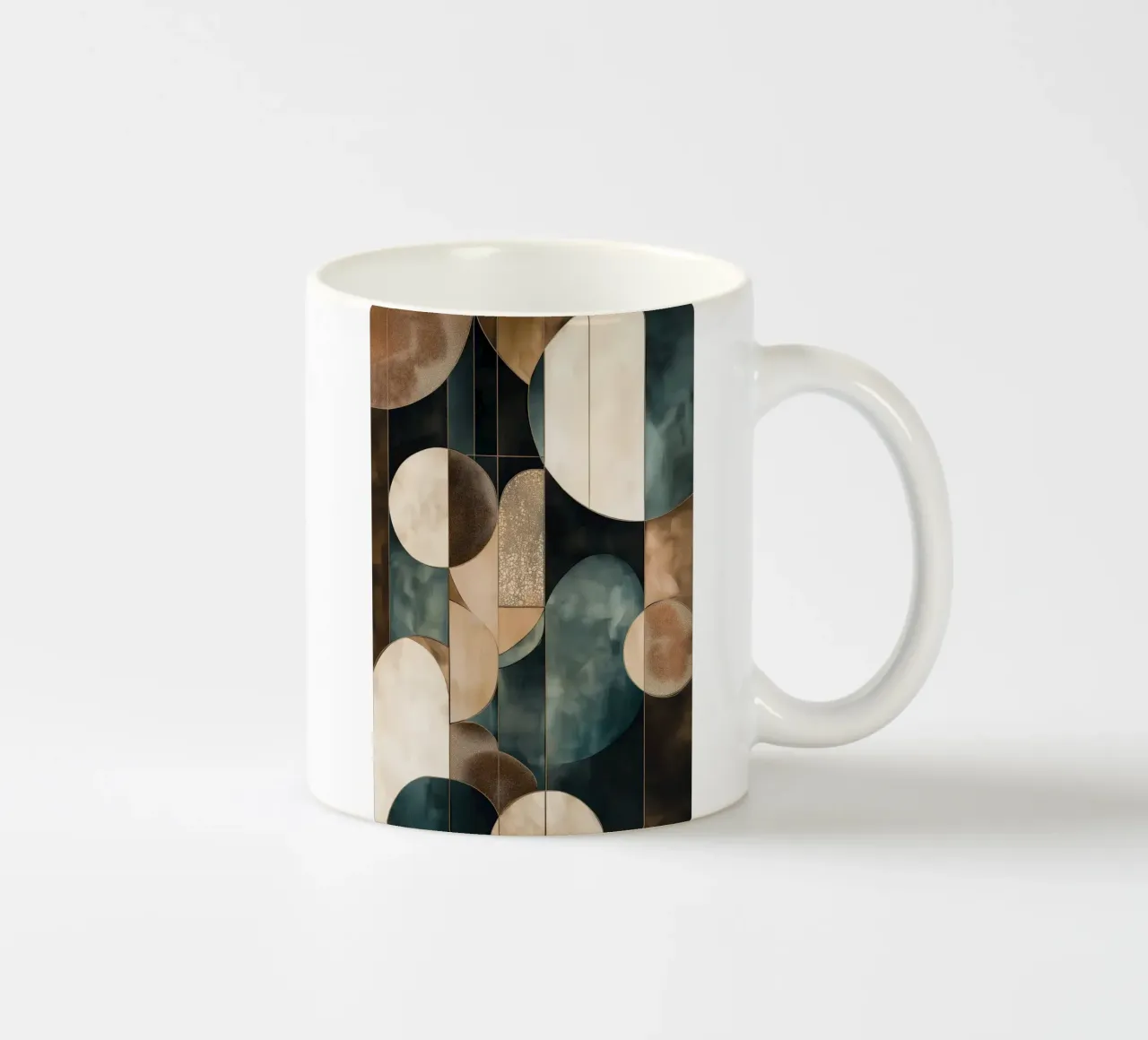 Abstracte vormen in donkere kleuren keramische mok van Imagine