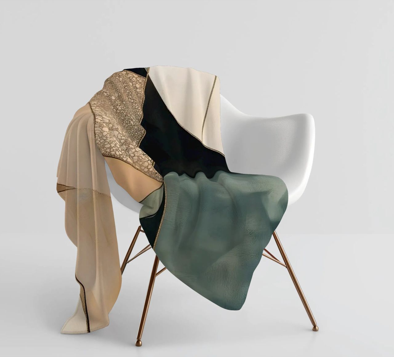 Abstract shapes in dark colours fleece blanket by Imagine