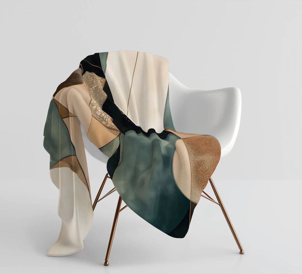 Abstract shapes in dark colours fleece blanket by Imagine