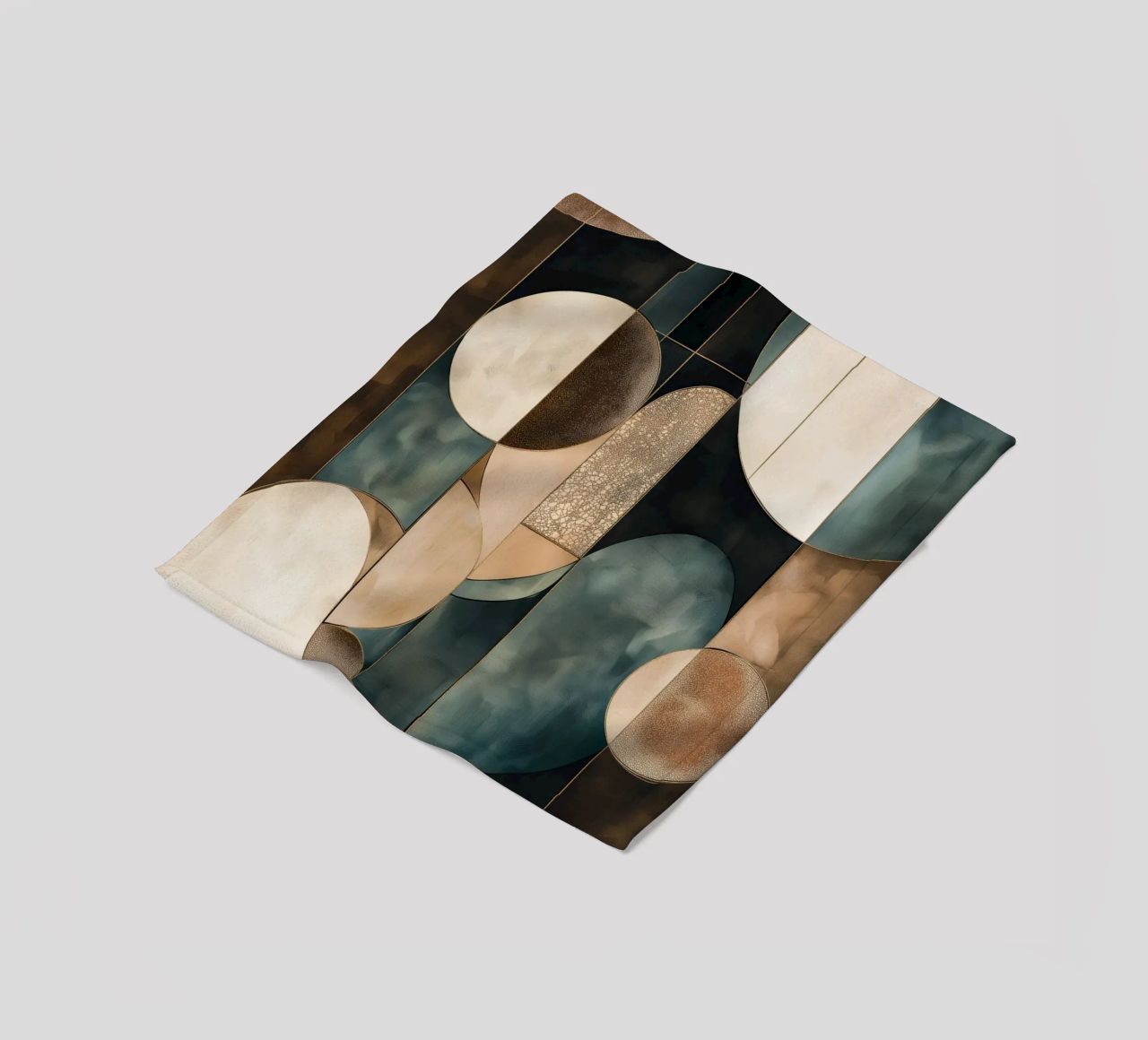 Abstract shapes in dark colours fleece blanket by Imagine