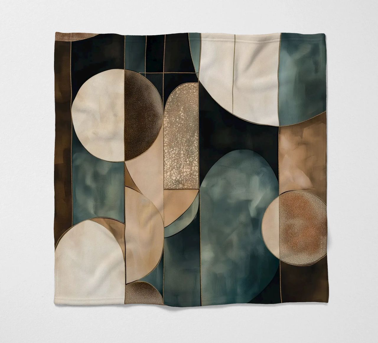 Abstract shapes in dark colours fleece blanket by Imagine