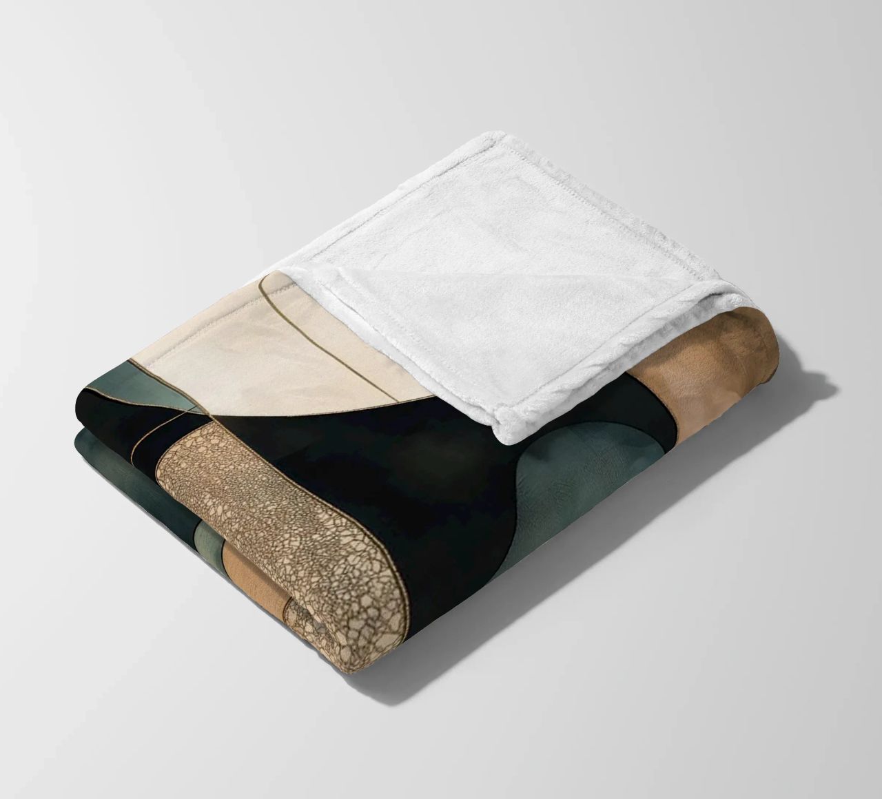 Abstract shapes in dark colours fleece blanket by Imagine