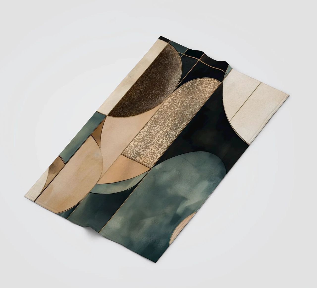 Abstract shapes in dark colours fleece blanket by Imagine