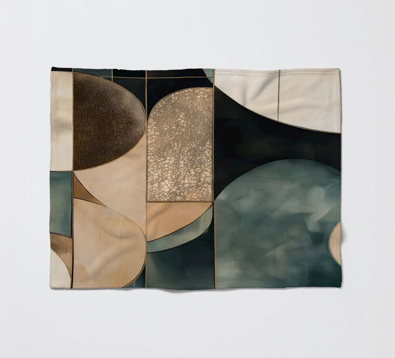 Abstract shapes in dark colours fleece blanket by Imagine