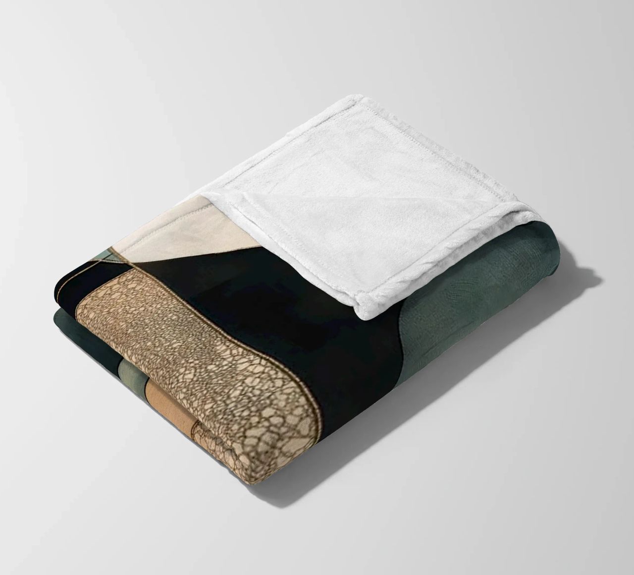 Abstract shapes in dark colours fleece blanket by Imagine