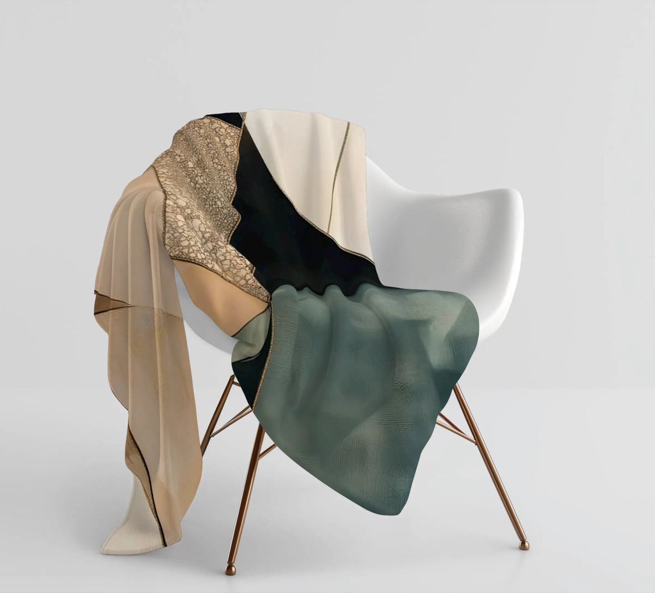 Abstract shapes in dark colours fleece blanket by Imagine