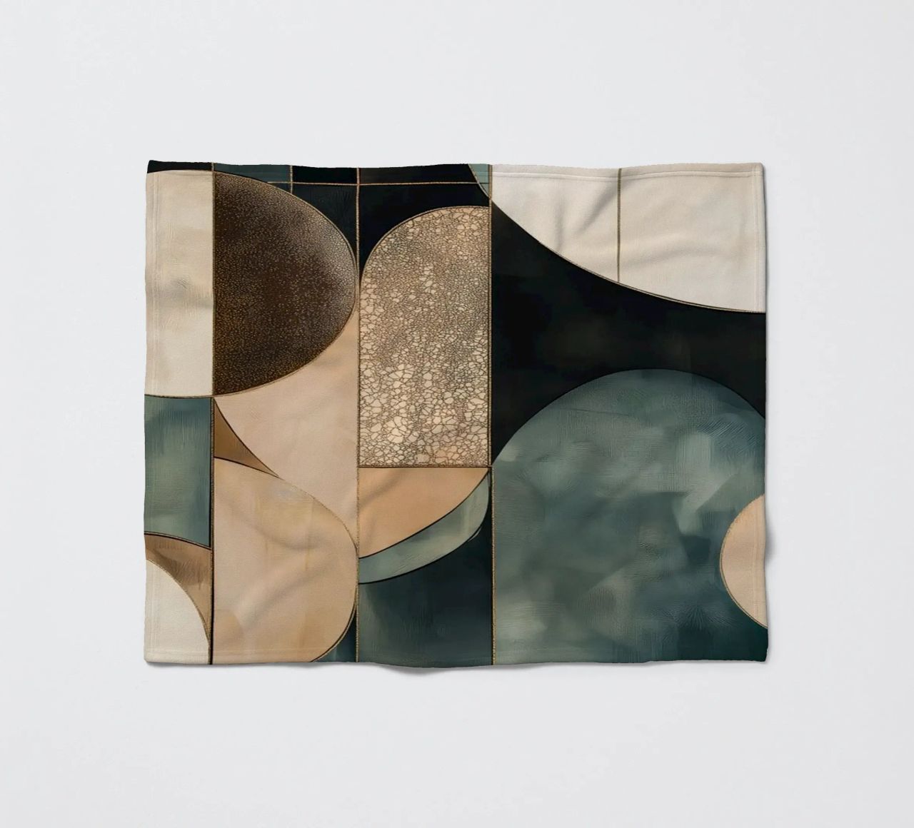 Abstract shapes in dark colours fleece blanket by Imagine