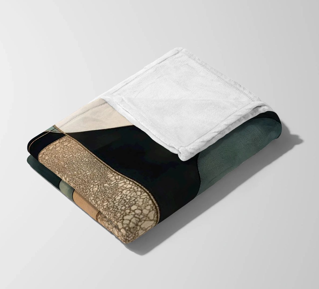 Abstract shapes in dark colours fleece blanket by Imagine