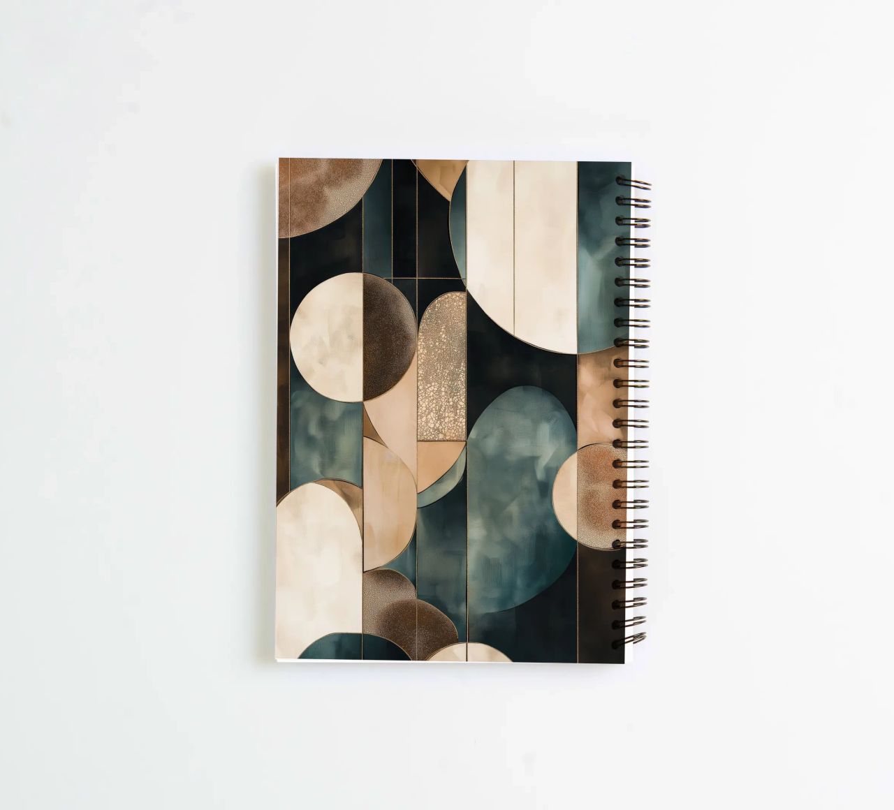 Abstract shapes in dark colours spiral notebook by Imagine