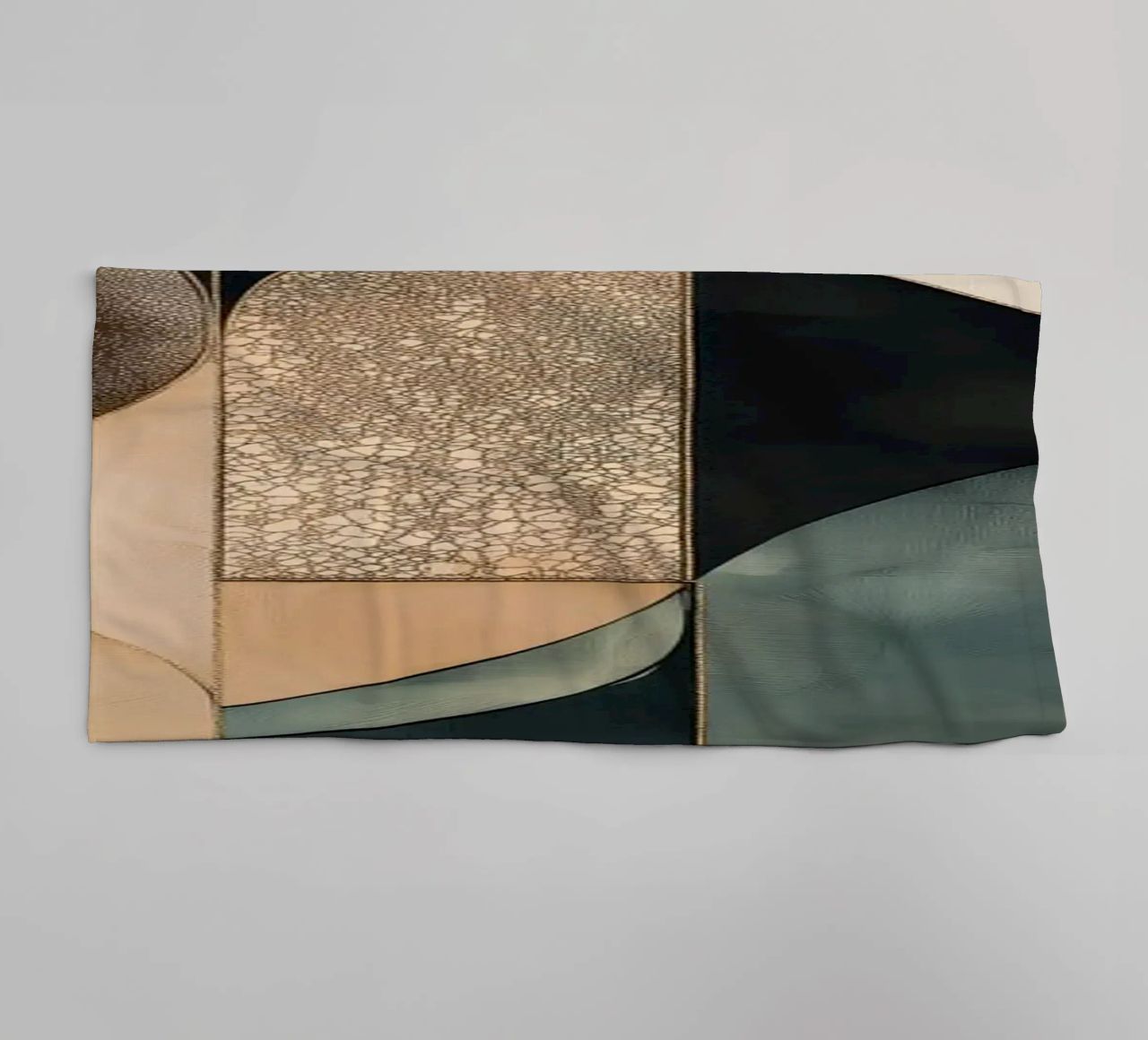 Abstract shapes in dark colours towel by Imagine