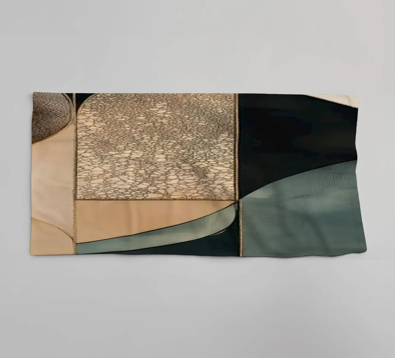 Abstract shapes in dark colours towel by Imagine