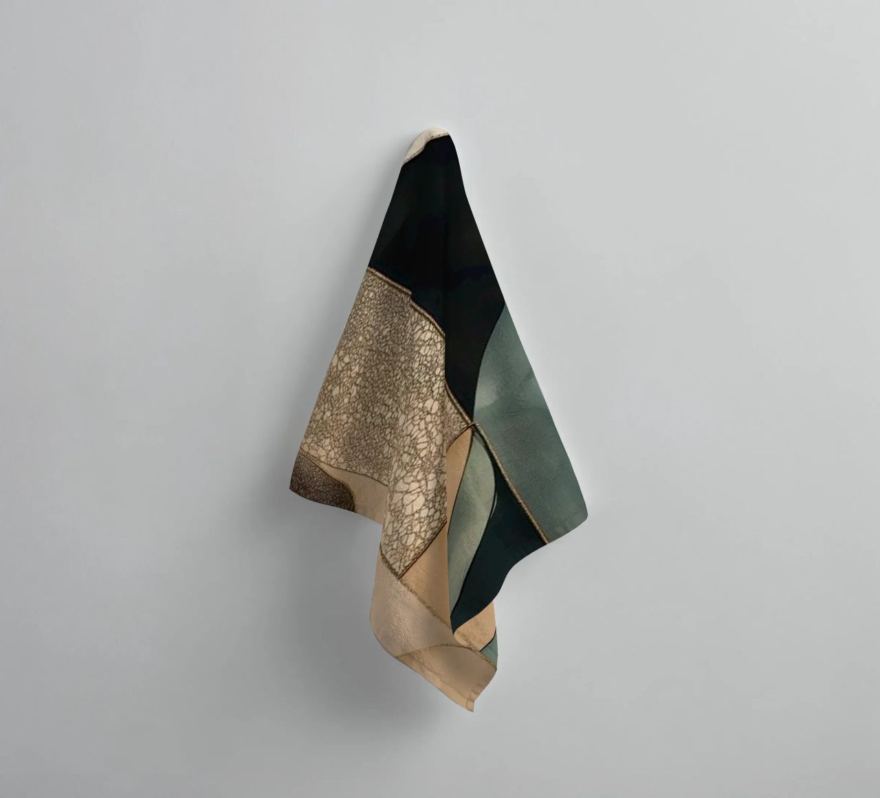 Abstract shapes in dark colours towel by Imagine