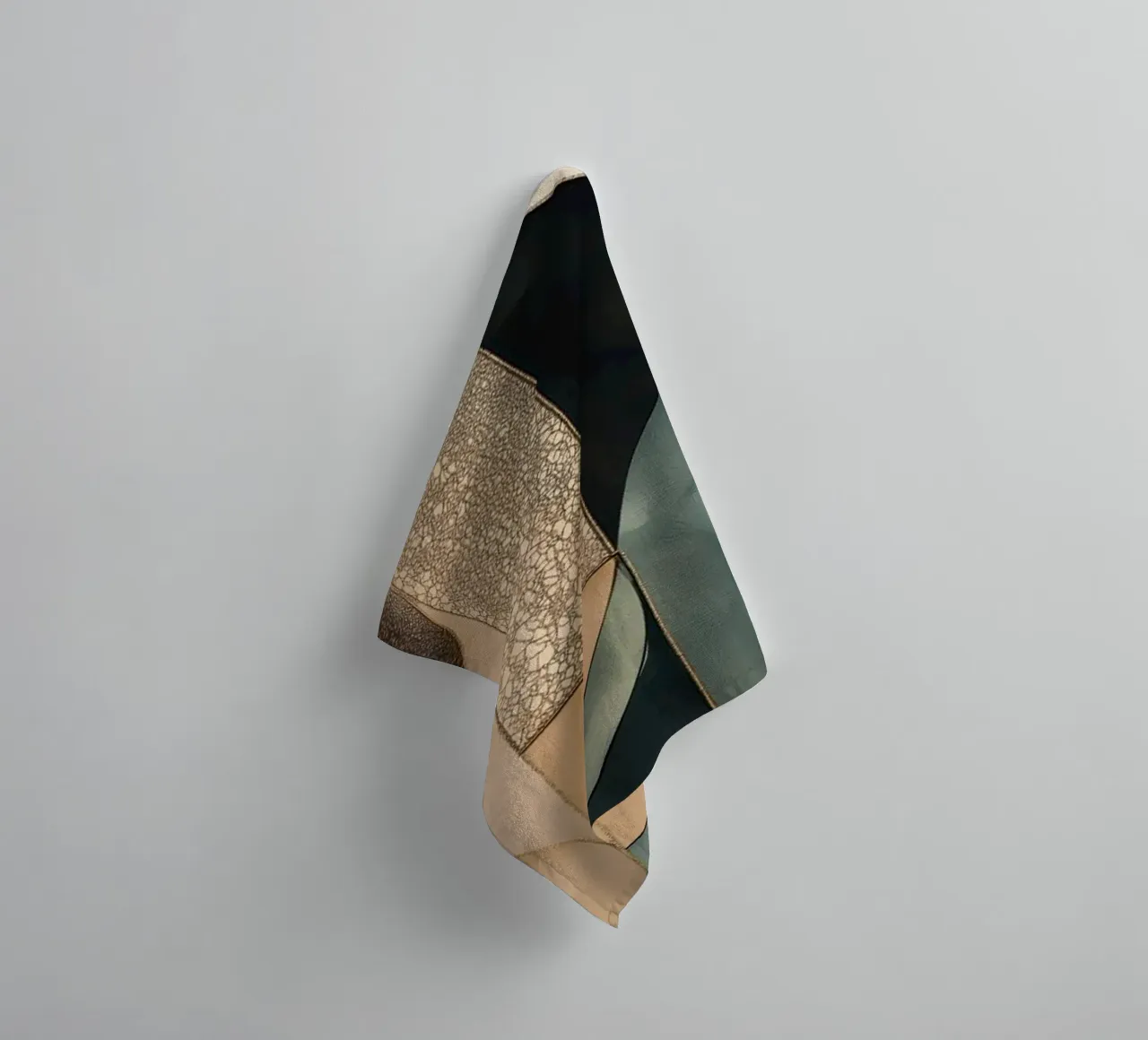 Abstract shapes in dark colours towel by Imagine