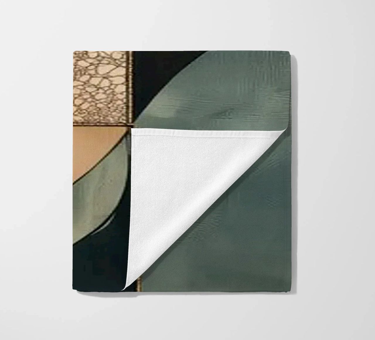 Abstract shapes in dark colours beach towel by Imagine