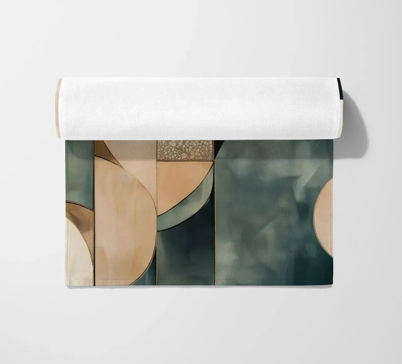 Abstracte vormen in donkere kleuren strandhanddoek van Imagine