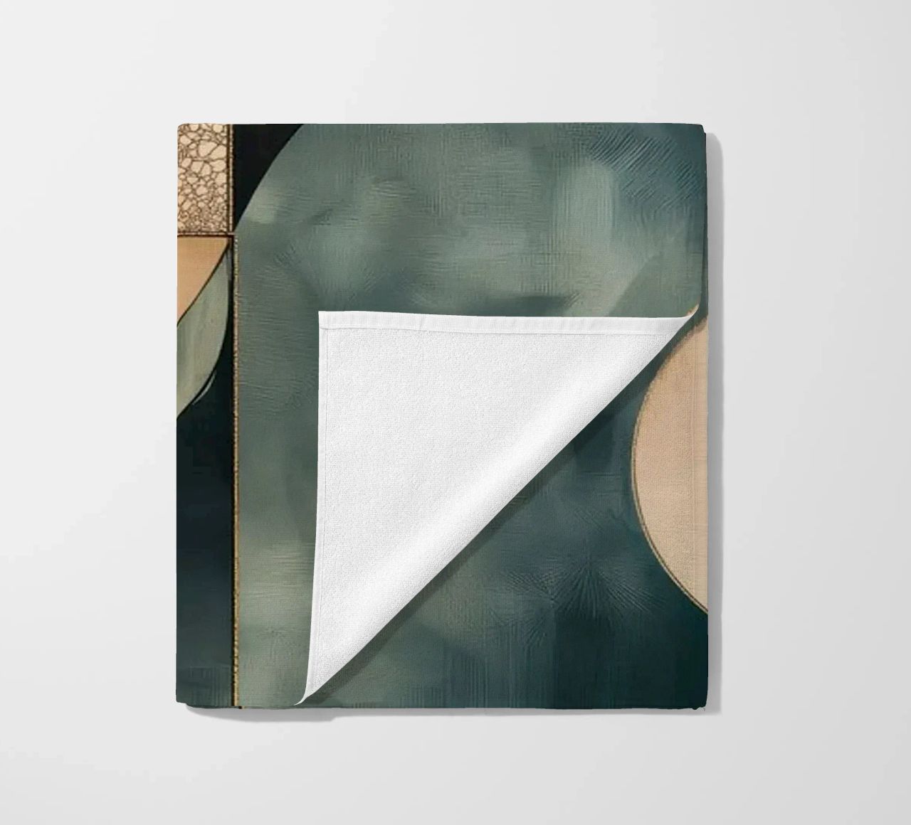 Abstract shapes in dark colours beach towel by Imagine