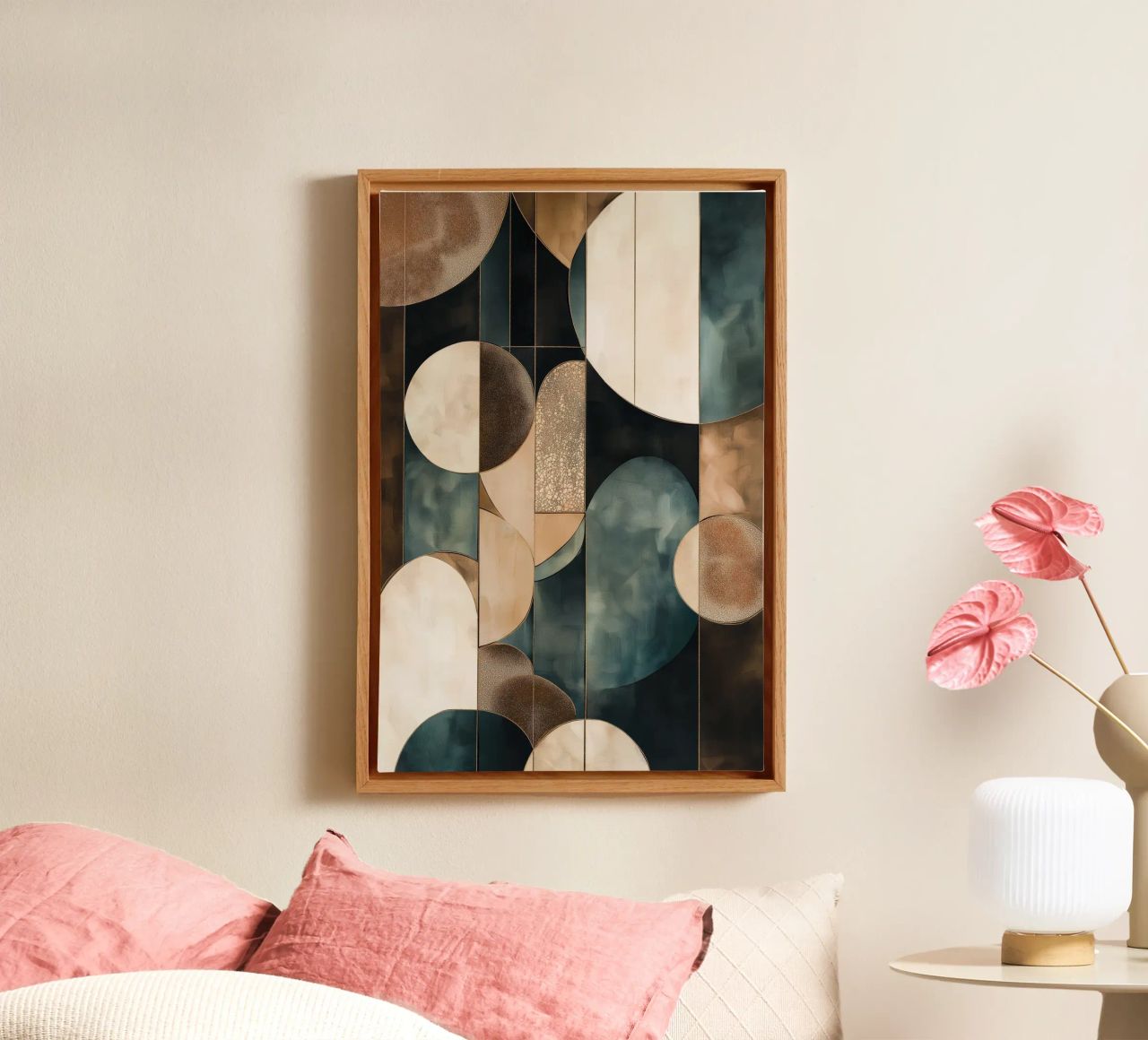Abstract shapes in dark colours canvas by Imagine