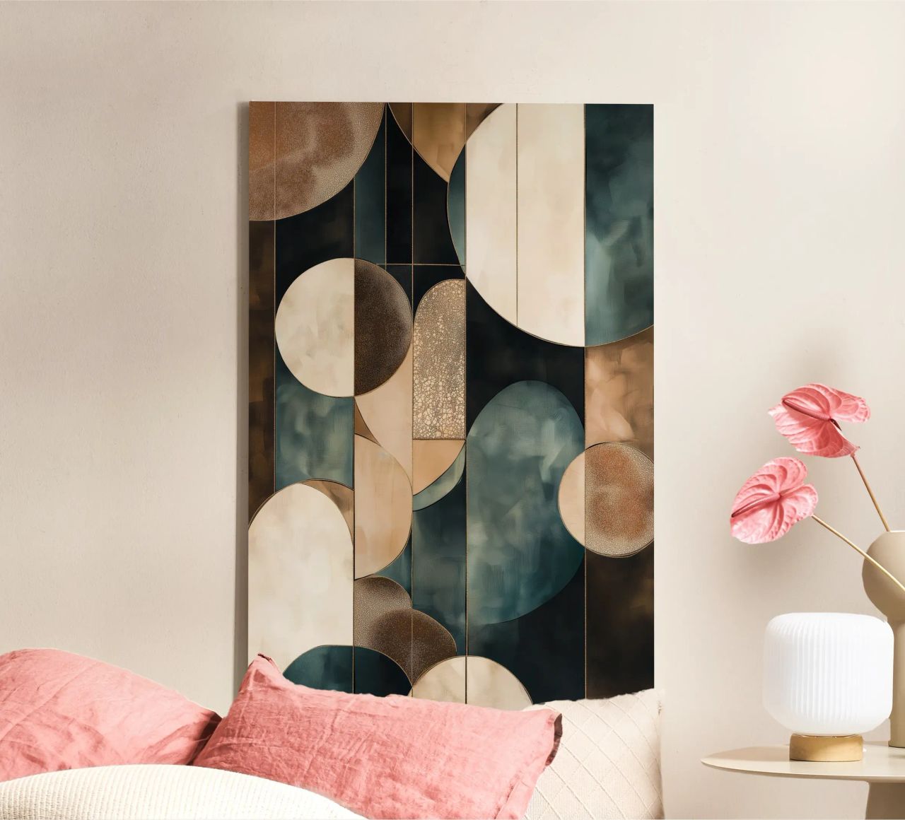 Abstract shapes in dark colours canvas by Imagine