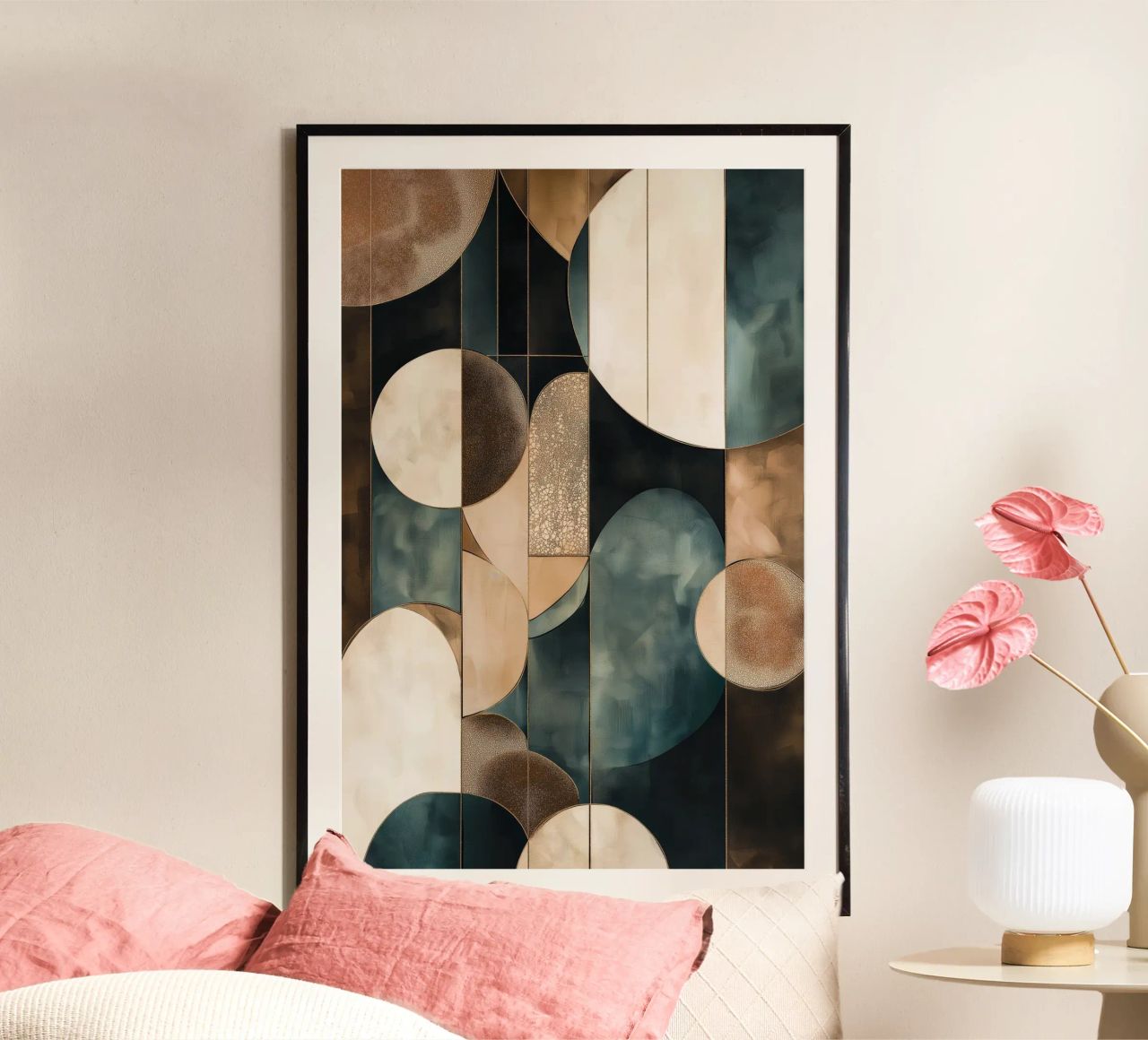 Abstract shapes in dark colours poster by Imagine