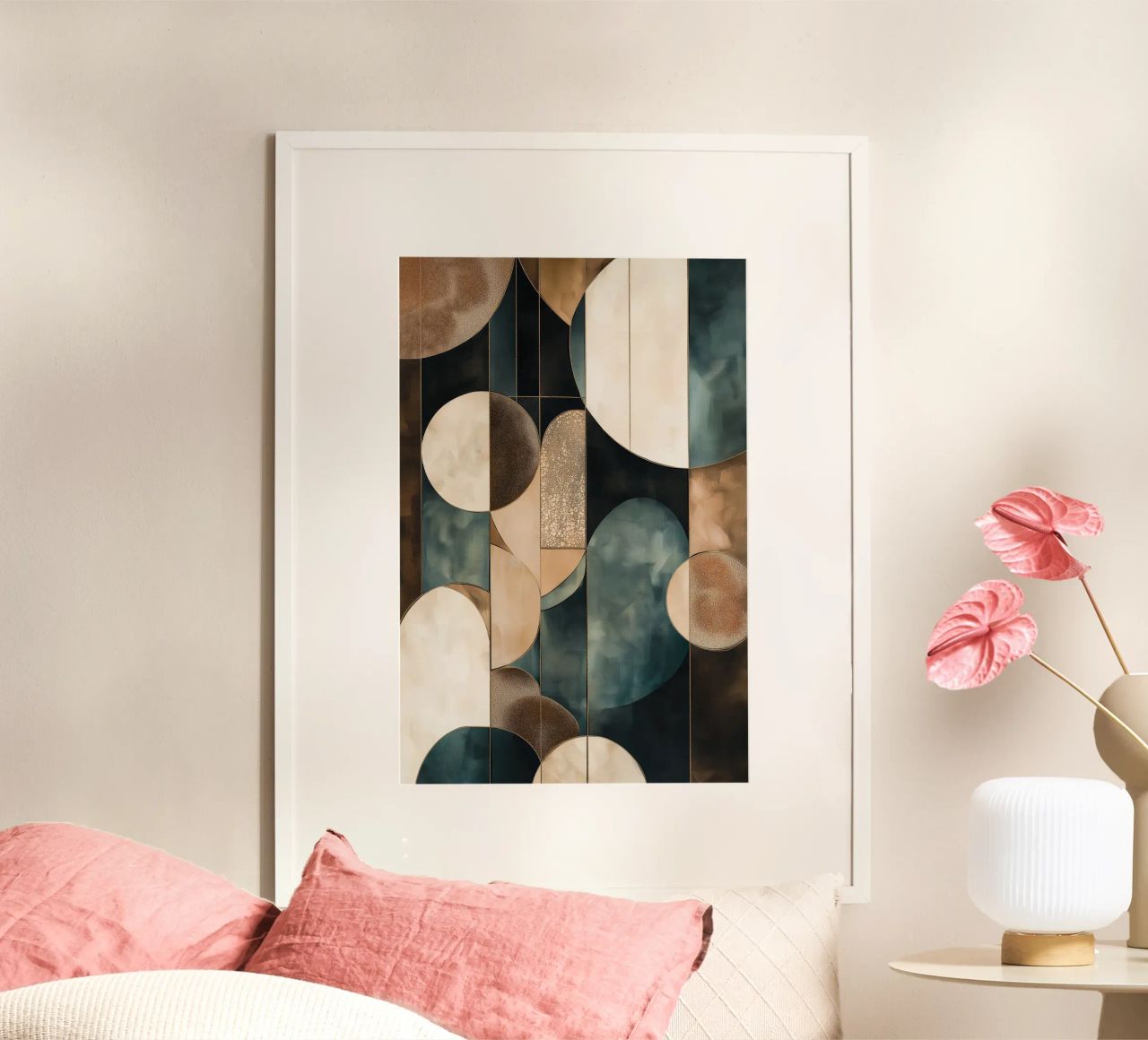 Abstract shapes in dark colours poster by Imagine
