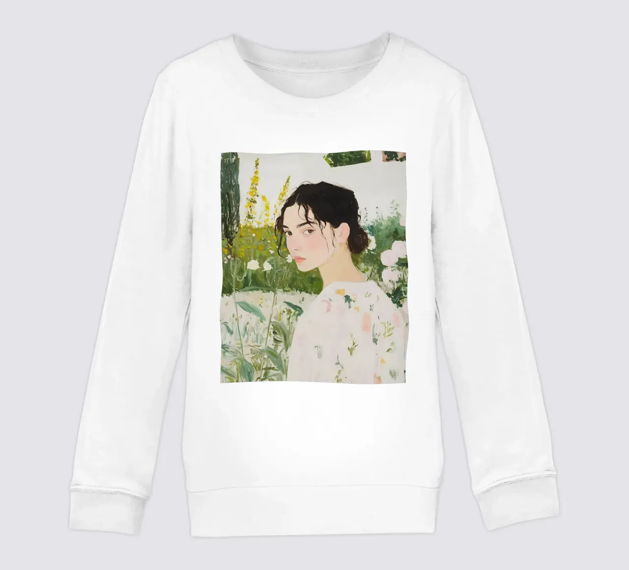 Arte Abstracto Mujer, Flores Silvestres, Arte Verde Esmeralda sudadera para niño de Little Lila