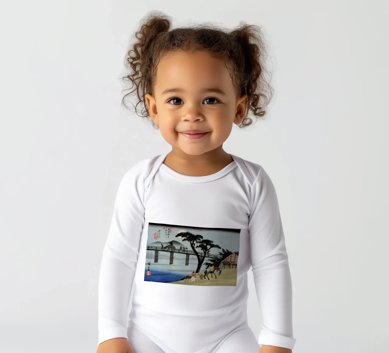 Hiroshige- Nagakubo long-sleeve baby romper by ARTOTHEK