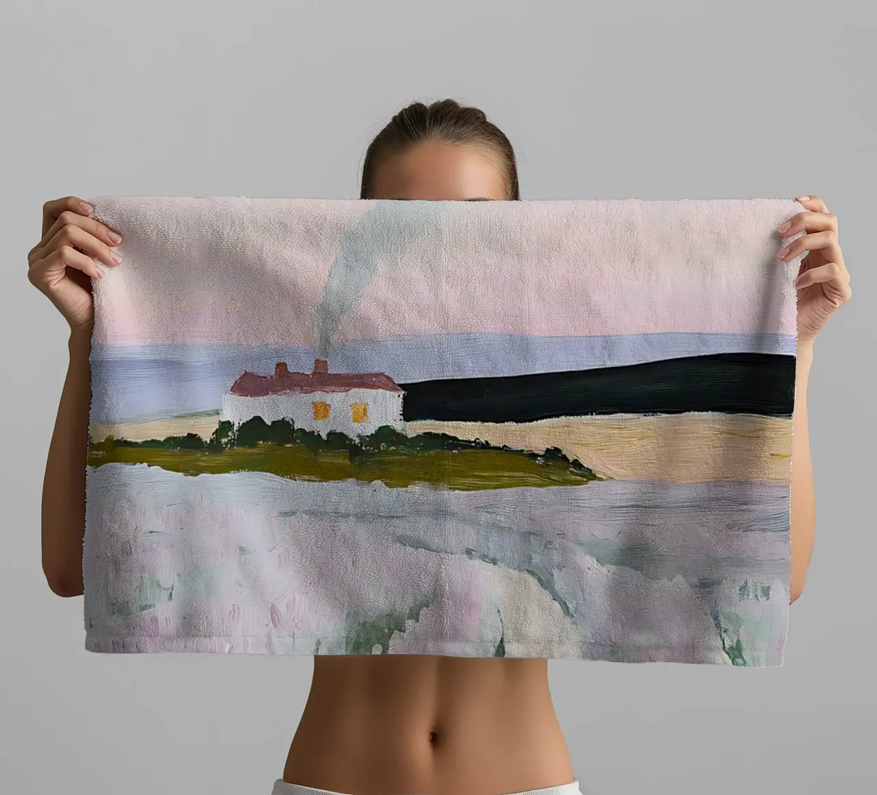 Champ de lavande, Nature Landscape Art serviette de bain de Little Lila