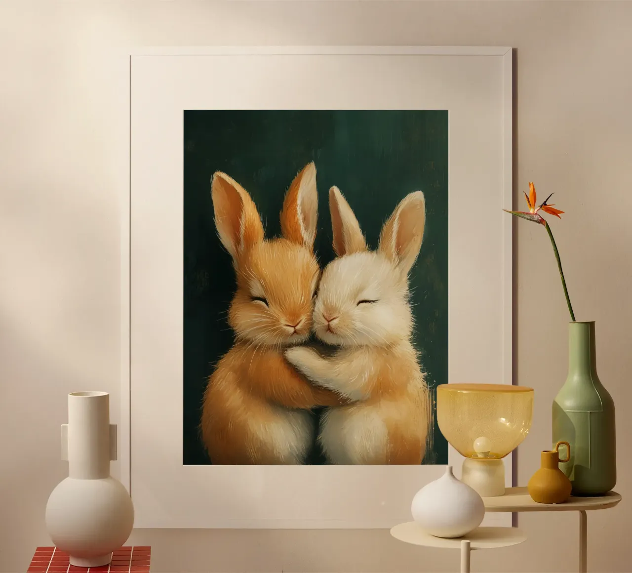 Piccoli coniglietti innamorati poster da Carinaprint