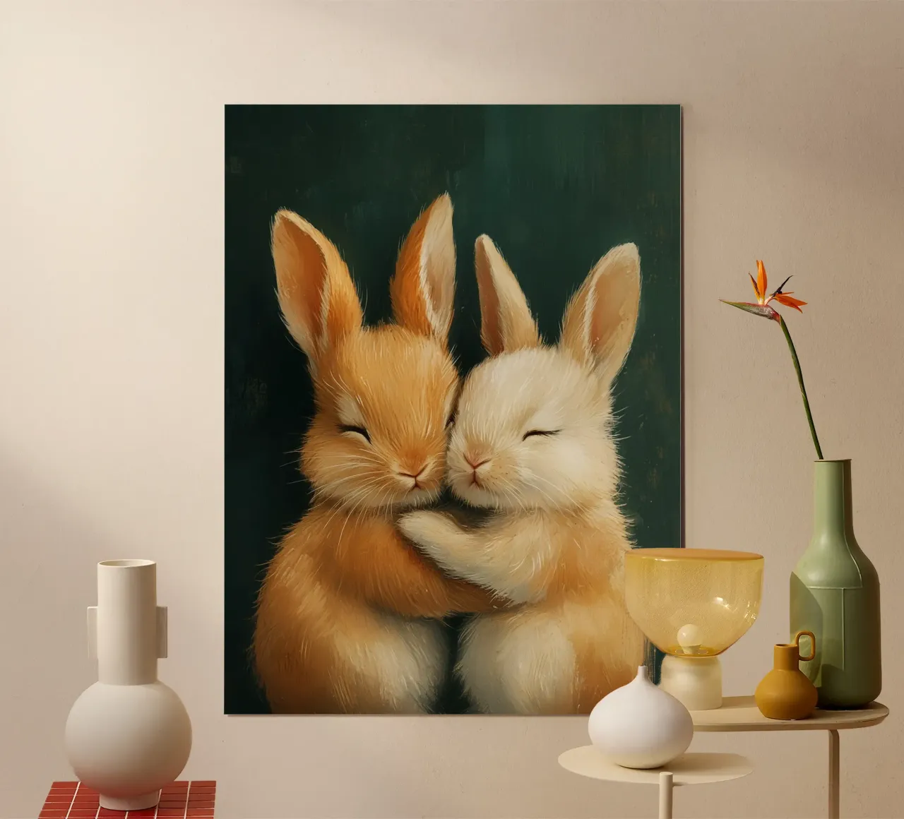 Piccoli coniglietti innamorati poster da Carinaprint