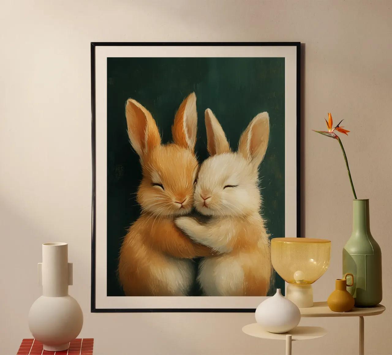 Piccoli coniglietti innamorati poster da Carinaprint