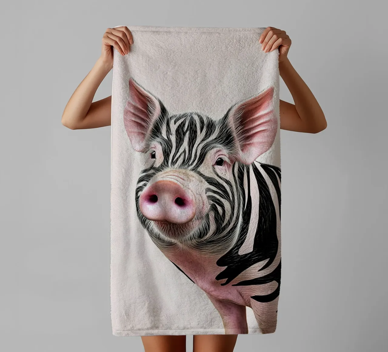 The zebra pig towel by Carinaprint