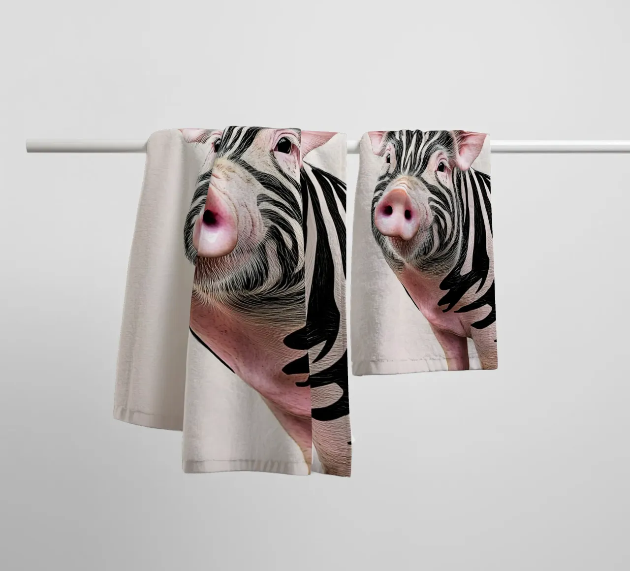 The zebra pig towel by Carinaprint