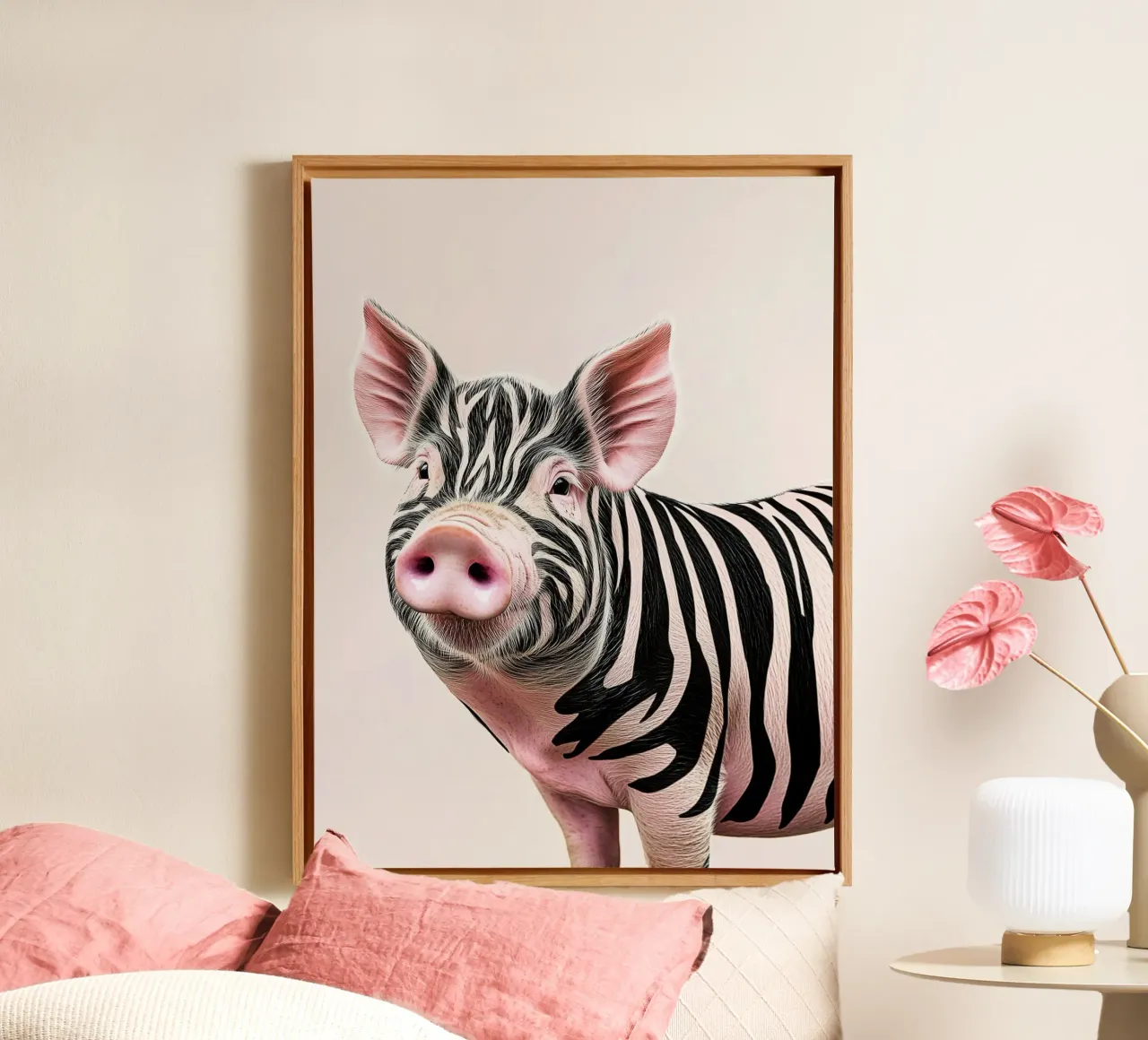 The zebra pig canvas by Carinaprint