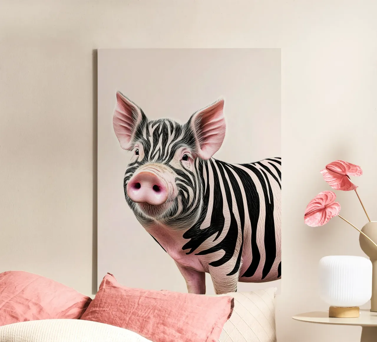The zebra pig canvas by Carinaprint