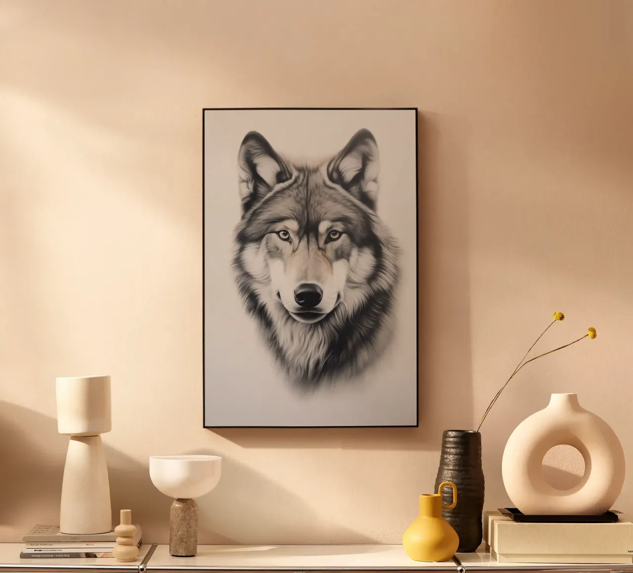 Poderoso retrato de lobo metacrilato de Carinaprint
