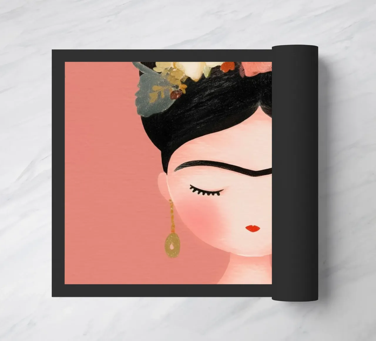 La piccola Frida con il pappagallo zerbino da Carinaprint