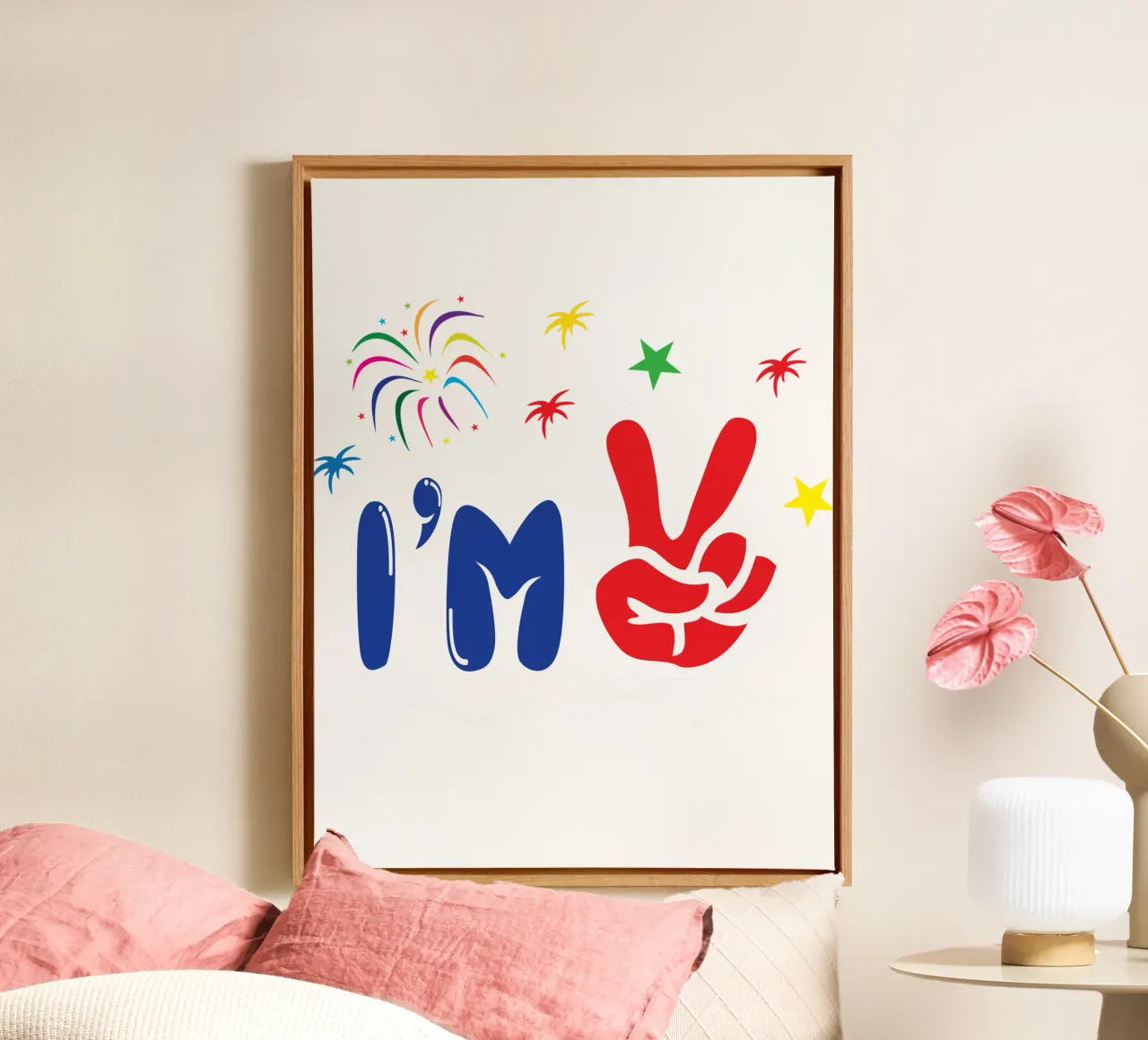 2nd Birthday Custom Art Design canvas with Floater frame by PitaraS