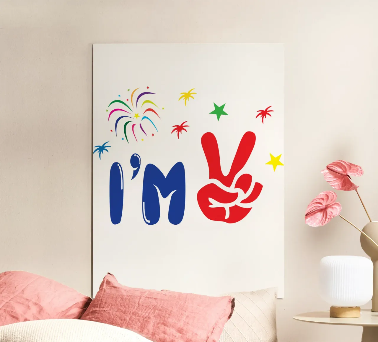 2e Verjaardag Aangepast Kunstontwerp poster met houten frame van PitaraS