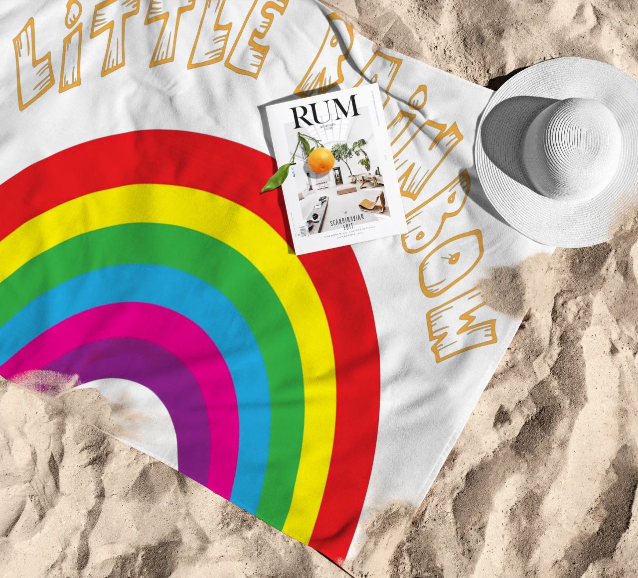 piccolo arcobaleno divertente design artistico telo mare da BlogSawoo
