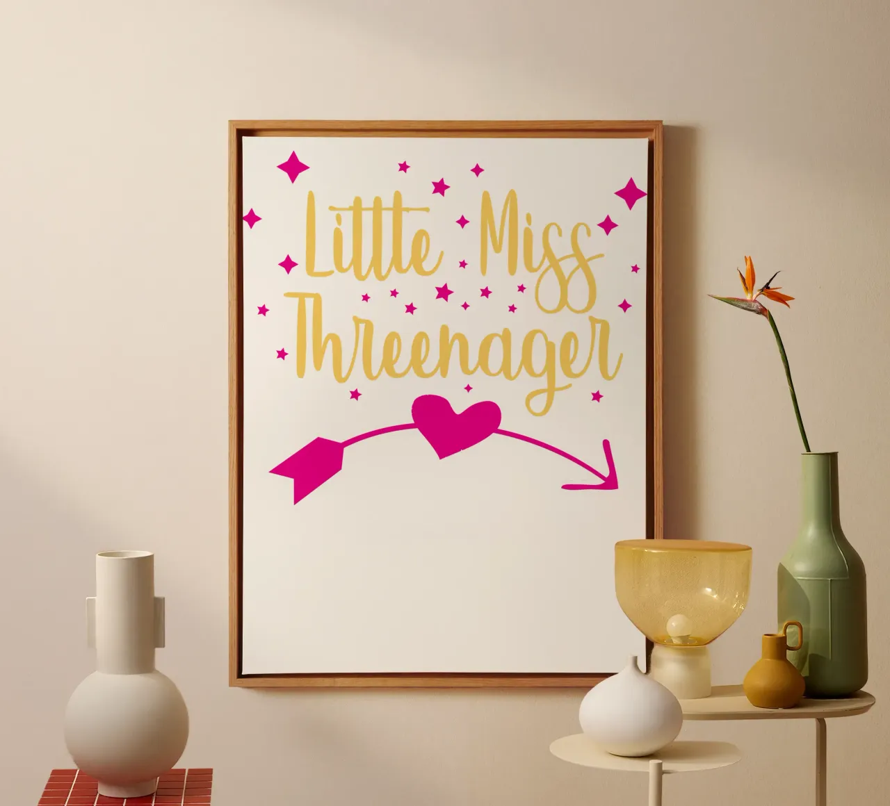 piccola miss threenager compleanno divertente arte design tela con Cornice a cassetta da BlogSawoo
