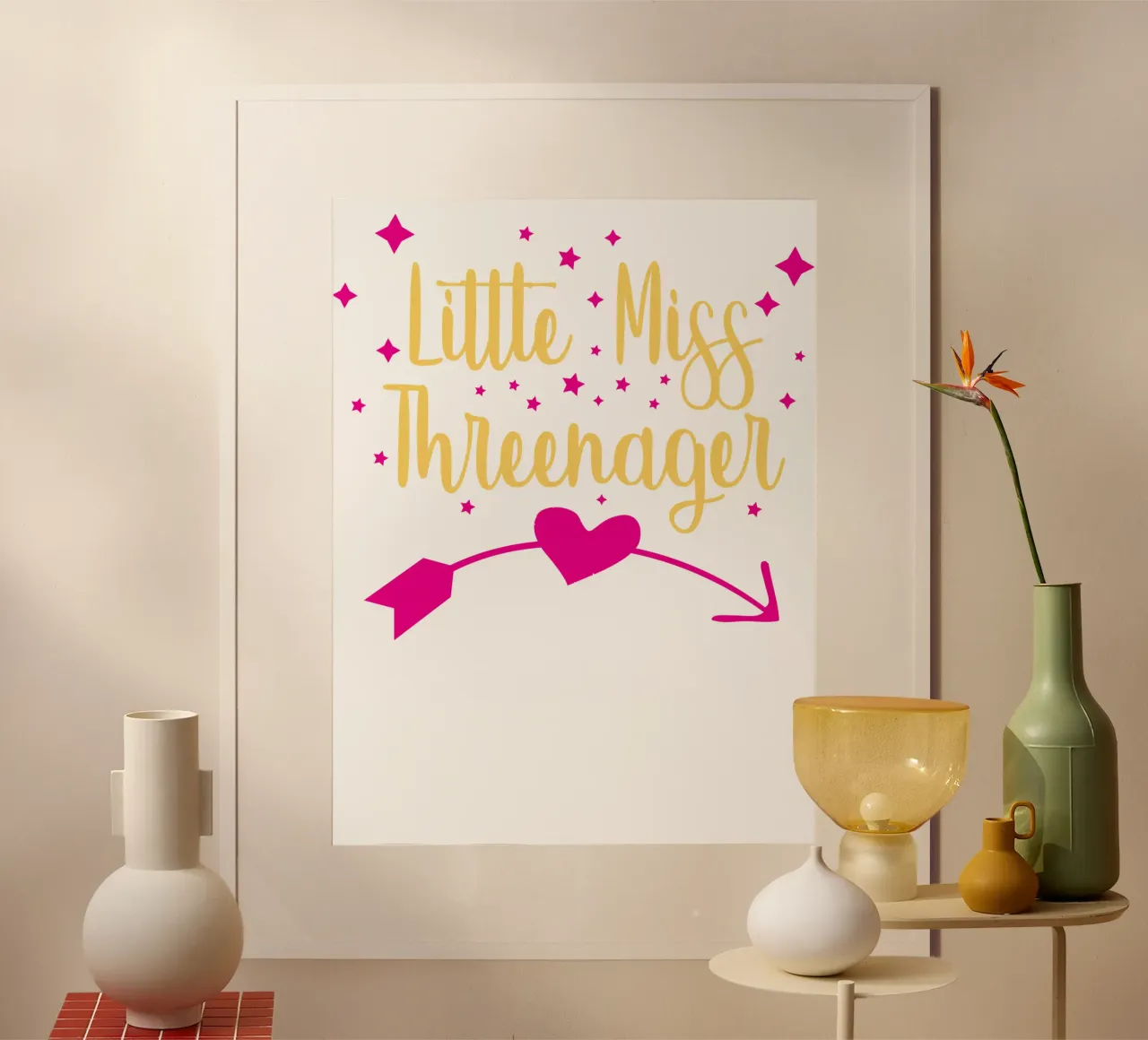 piccola miss threenager compleanno divertente arte design poster con telaio in alluminio da BlogSawoo