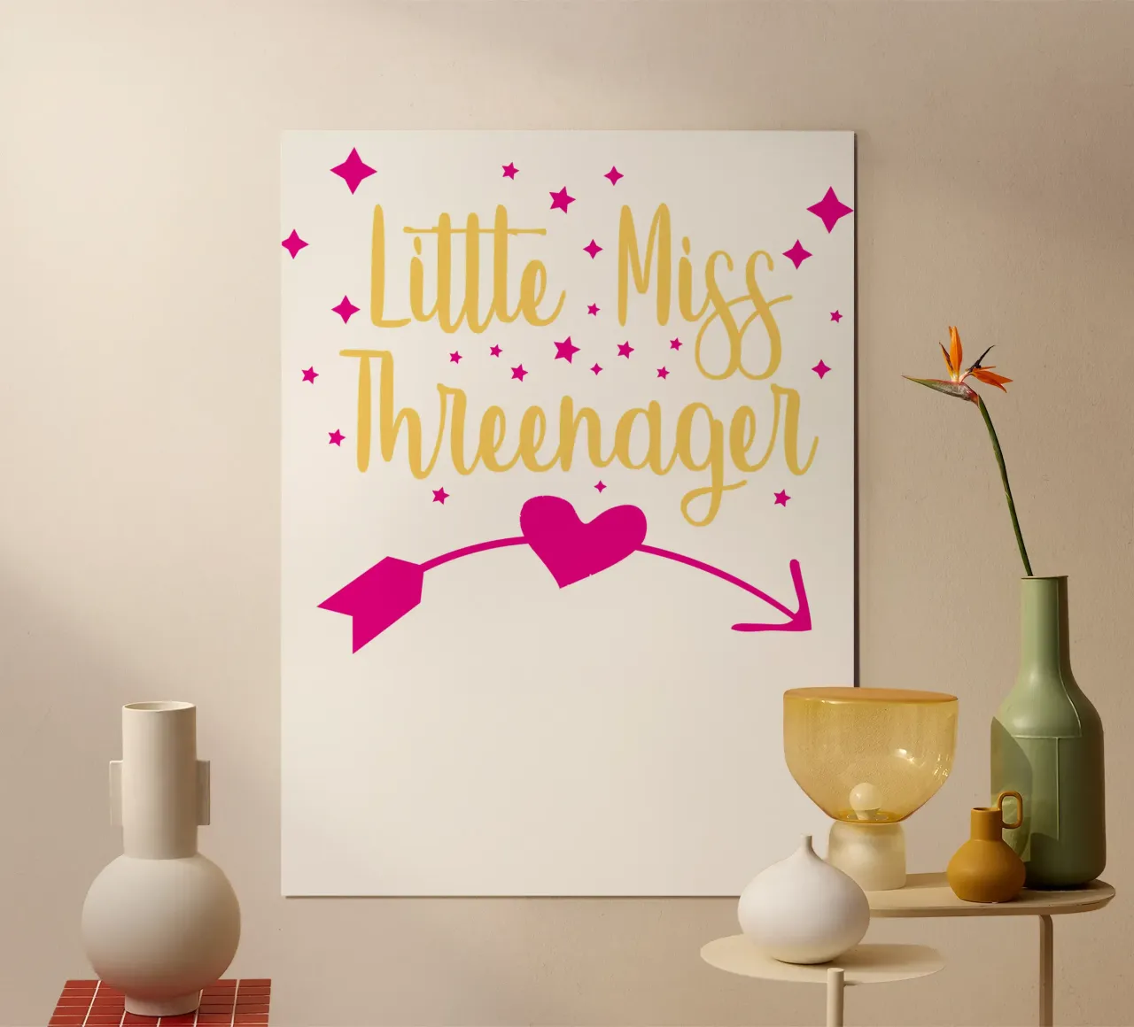 piccola miss threenager compleanno divertente arte design poster con telaio in alluminio da BlogSawoo